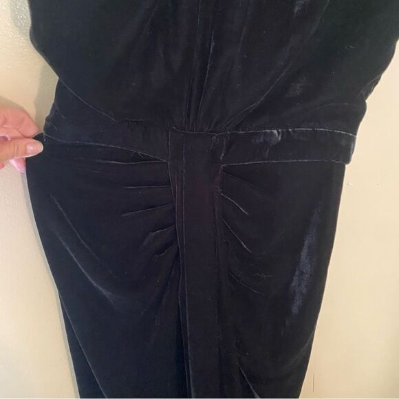 Sabina Musayev Leda Midi Dress Black Velvet open back goddess gown Revolve L - Picture 13 of 16
